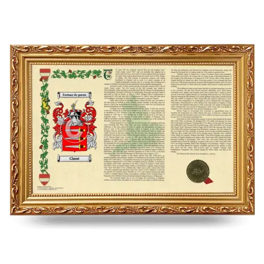 Choat Armorial Landscape Framed - Gold