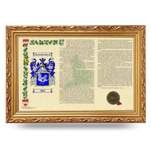 Chris Armorial Landscape Framed - Gold