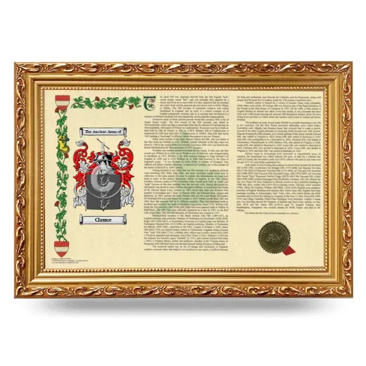 Chume Armorial Landscape Framed - Gold