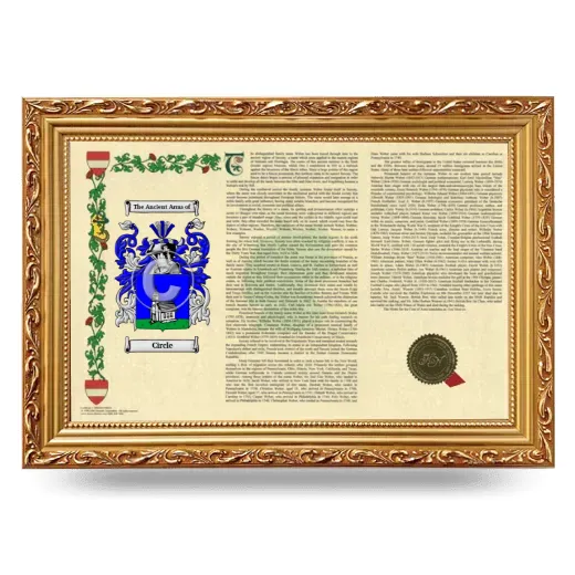 Circle Armorial Landscape Framed - Gold