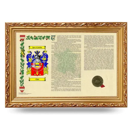 Ciro Armorial Landscape Framed - Gold