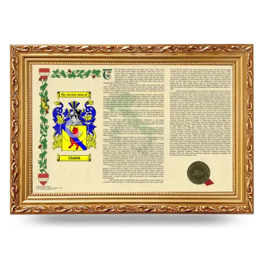 Clarich Armorial Landscape Framed - Gold