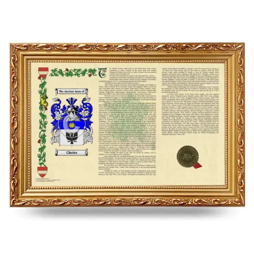 Clariss Armorial Landscape Framed - Gold