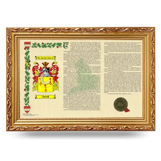 Clavell Armorial Landscape Framed - Gold