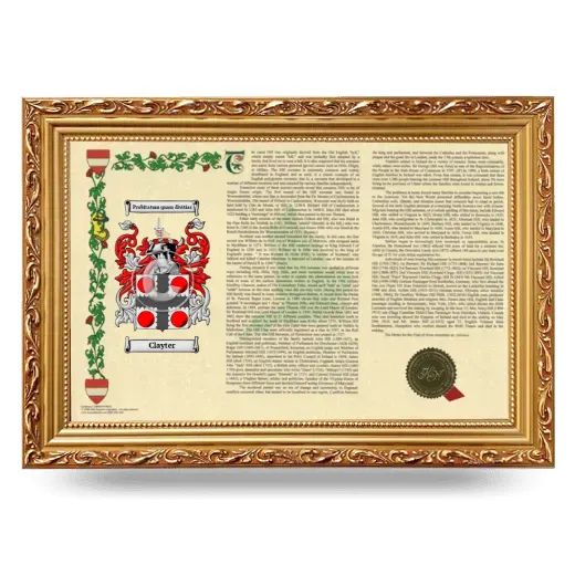 Clayter Armorial Landscape Framed - Gold