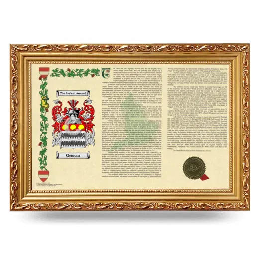 Clemons Armorial Landscape Framed - Gold