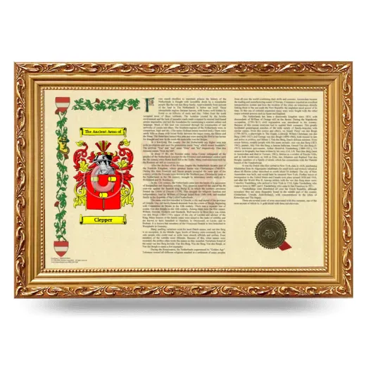 Clepper Armorial Landscape Framed - Gold