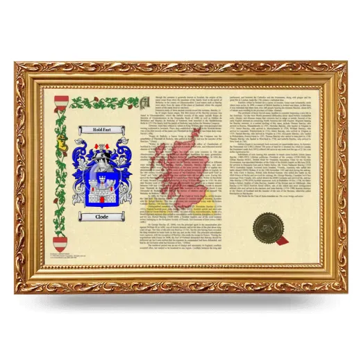 Clode Armorial Landscape Framed - Gold