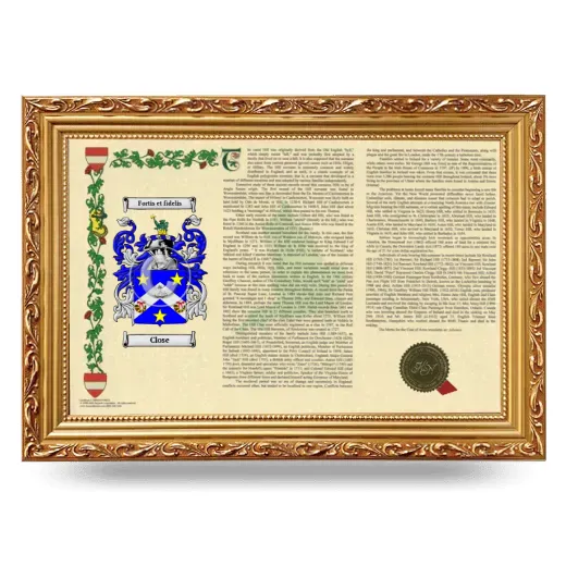 Close Armorial Landscape Framed - Gold