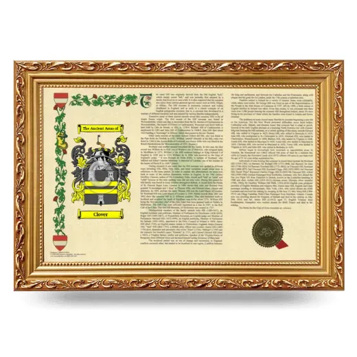 Clover Armorial Landscape Framed - Gold