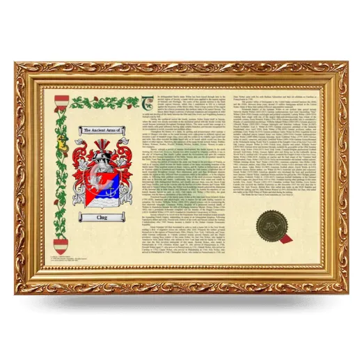 Clug Armorial Landscape Framed - Gold