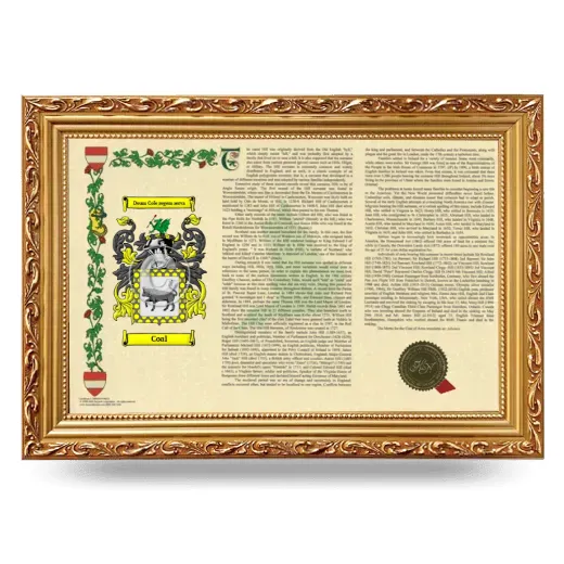 Coal Armorial Landscape Framed - Gold