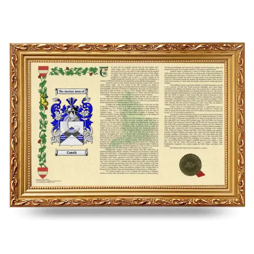 Coash Armorial Landscape Framed - Gold