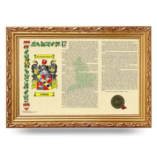 Cobleigh Armorial Landscape Framed - Gold