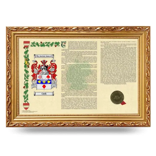 Coch Armorial Landscape Framed - Gold