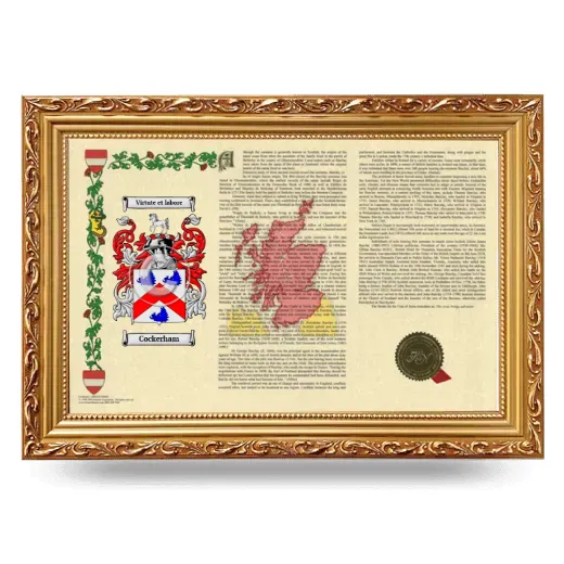 Cockerham Armorial Landscape Framed - Gold