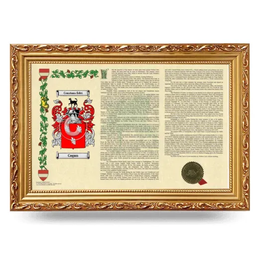 Cogan Armorial Landscape Framed - Gold