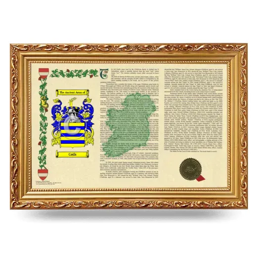 Coils Armorial Landscape Framed - Gold