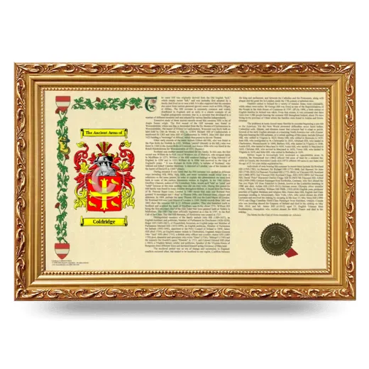 Coldridge Armorial Landscape Framed - Gold