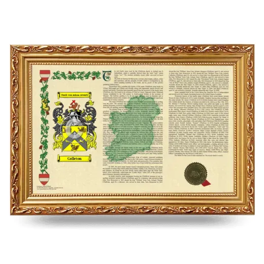 Colleton Armorial Landscape Framed - Gold