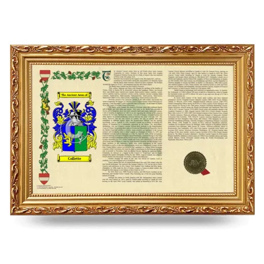 Collette Armorial Landscape Framed - Gold