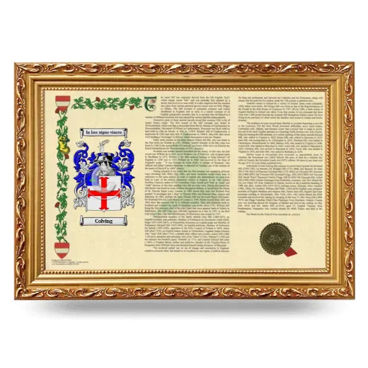 Colving Armorial Landscape Framed - Gold