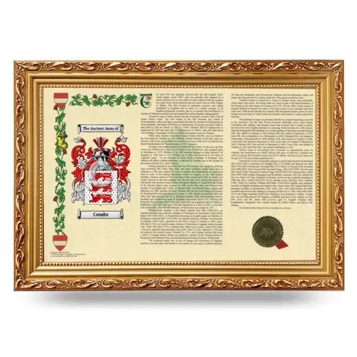 Combs Armorial Landscape Framed - Gold