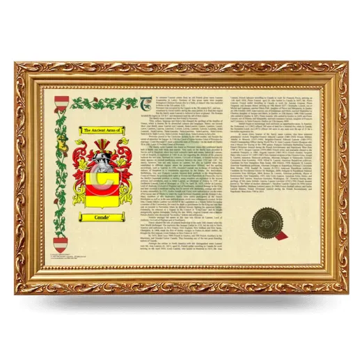 Conde' Armorial Landscape Framed - Gold