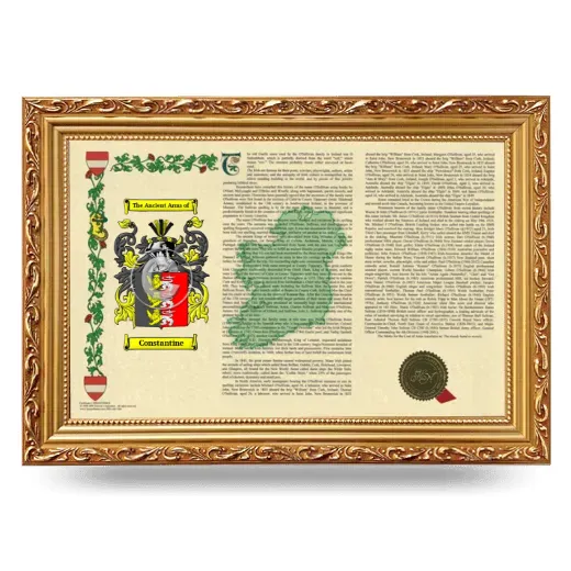 Constantine Armorial Landscape Framed - Gold
