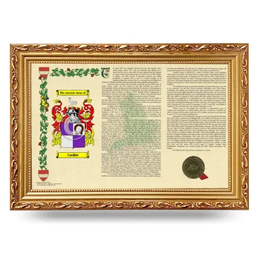 Cookie Armorial Landscape Framed - Gold