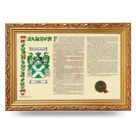 Coope Armorial Landscape Framed - Gold