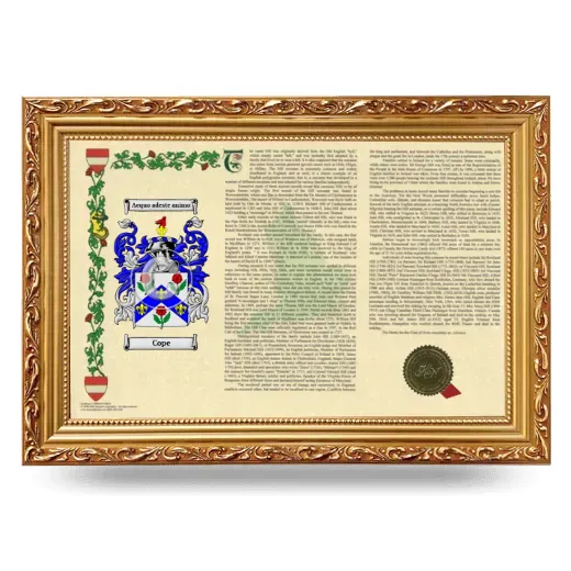 Cope Armorial Landscape Framed - Gold