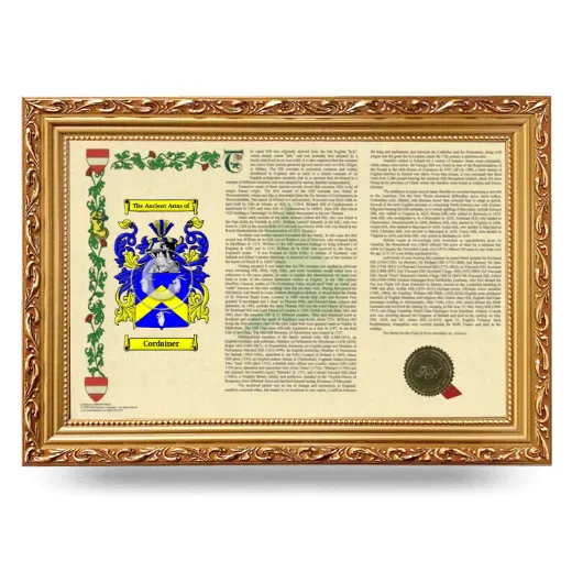 Cordainer Armorial Landscape Framed - Gold