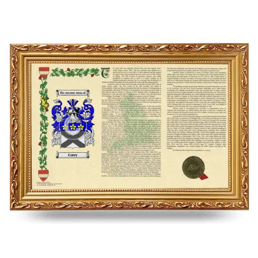 Corey Armorial Landscape Framed - Gold