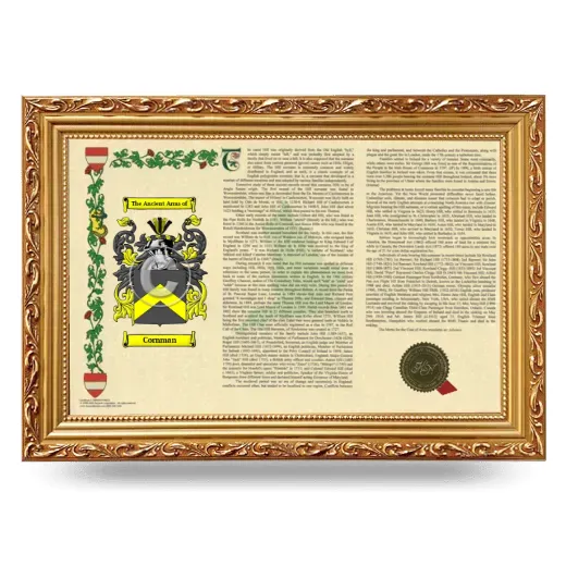 Cornman Armorial Landscape Framed - Gold