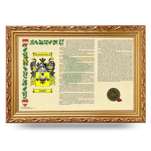 Corrale Armorial Landscape Framed - Gold