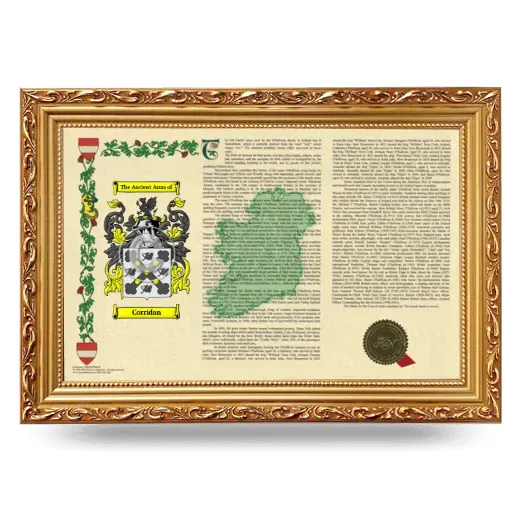 Corridan Armorial Landscape Framed - Gold