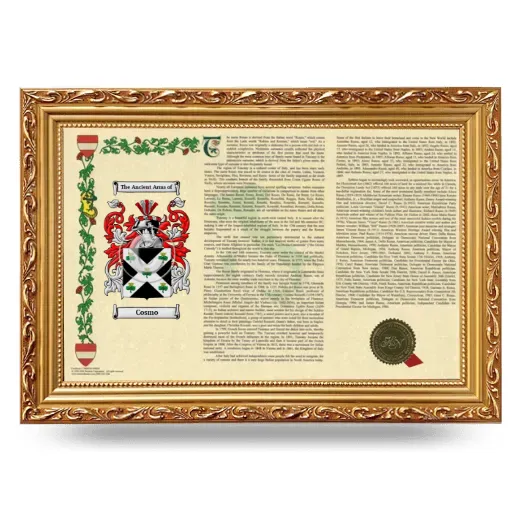 Cosmo Armorial Landscape Framed - Gold