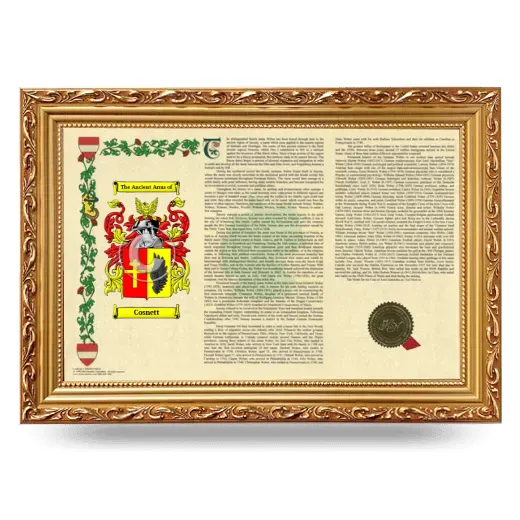 Cosnett Armorial Landscape Framed - Gold