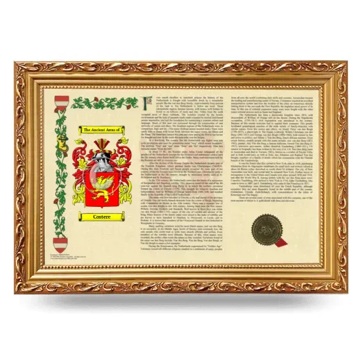 Costere Armorial Landscape Framed - Gold