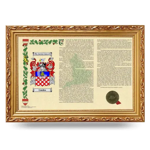 Couden Armorial Landscape Framed - Gold