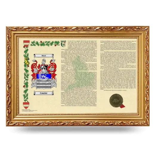Courier Armorial Landscape Framed - Gold