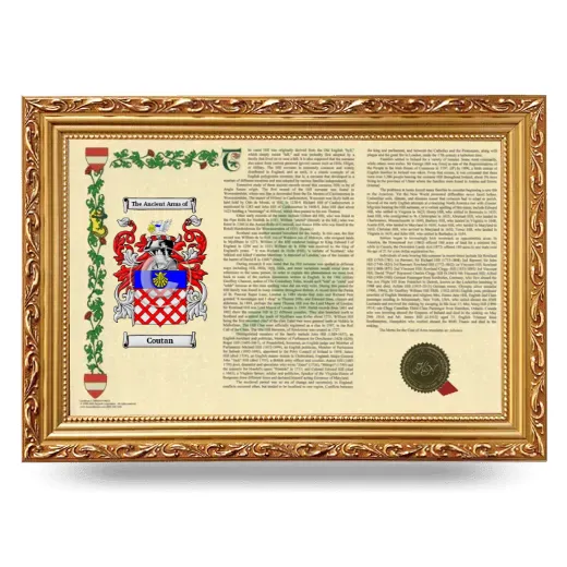 Coutan Armorial Landscape Framed - Gold