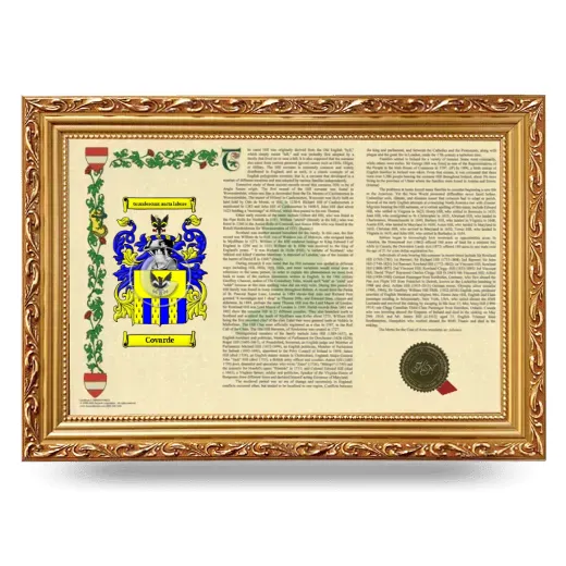 Covarde Armorial Landscape Framed - Gold