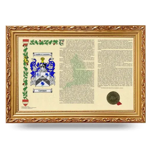 Coveney Armorial Landscape Framed - Gold