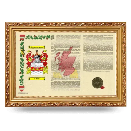 Cowie Armorial Landscape Framed - Gold