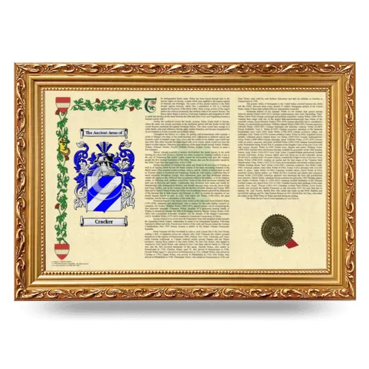 Cracker Armorial Landscape Framed - Gold