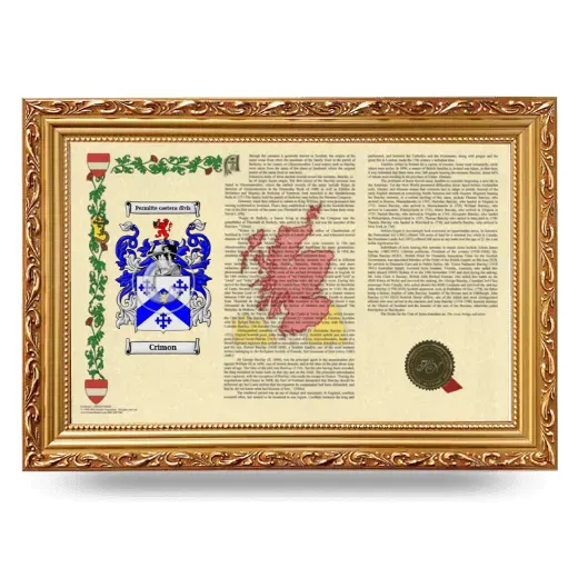 Crimon Armorial Landscape Framed - Gold
