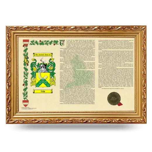 Crip Armorial Landscape Framed - Gold