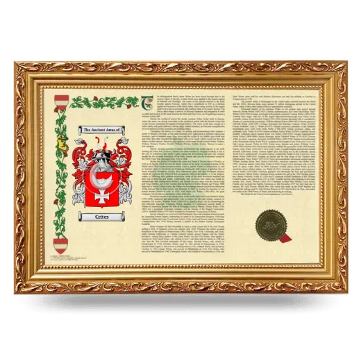 Crites Armorial Landscape Framed - Gold